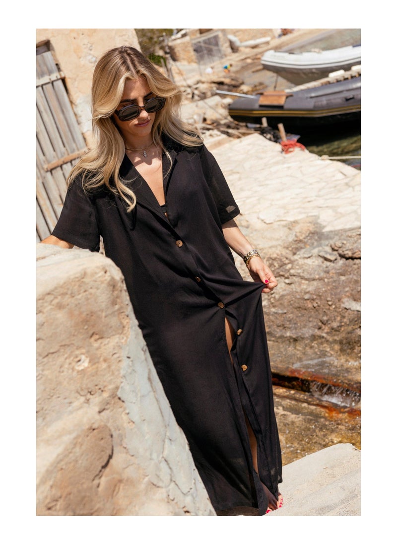 NASTY GAL - Crinkle Button Down Maxi Kimono - Image 1