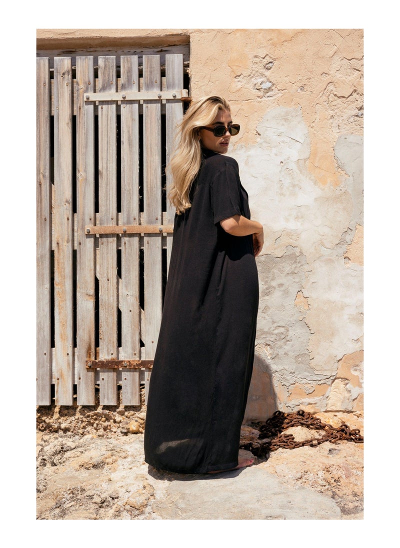 NASTY GAL - Crinkle Button Down Maxi Kimono - Image 1