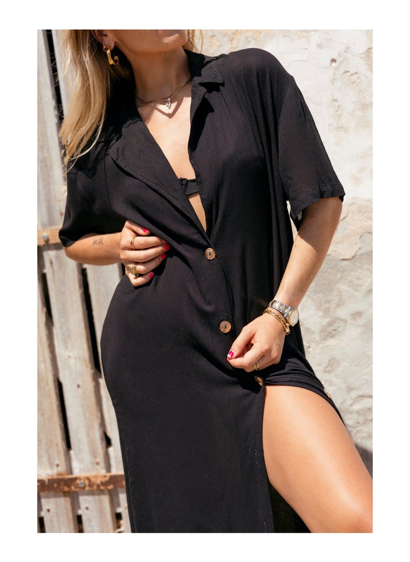 NASTY GAL - Crinkle Button Down Maxi Kimono - Image 1