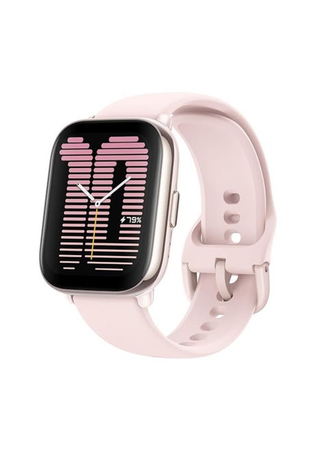 Amazfit Active 42mm AMOLED Smart Watch, Built in GPS, 14day Battery, 5ATM Water Resistant, for iOS & Android, Accurate Readings, BT Calling, Track Menstrual Cycle, Temperature Sensor (Petal Pink)