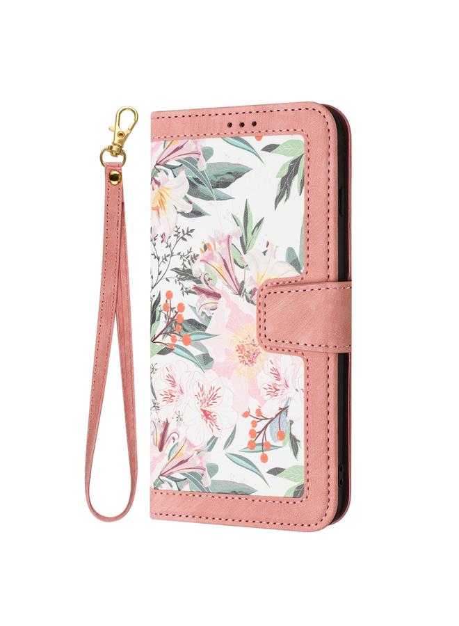 S-TOP Case For Samsung Galaxy A23 5G / 4G Floral Pattern Leather Phone Case with Lanyard - Image 2