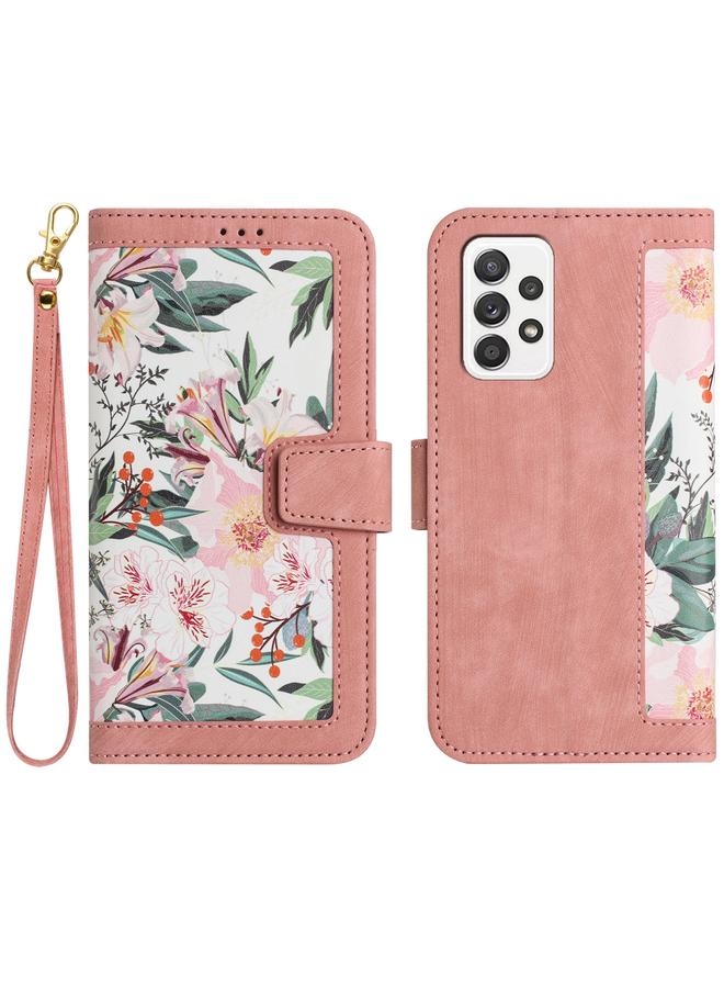 S-TOP Case For Samsung Galaxy A23 5G / 4G Floral Pattern Leather Phone Case with Lanyard - Image 1