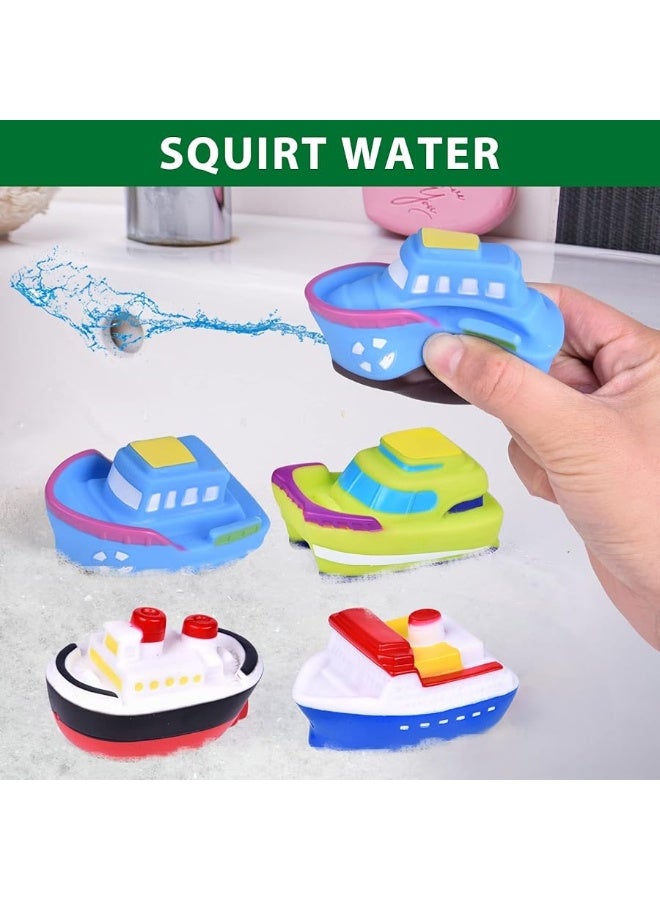 FUN LITTLE TOYS Toy Boat Bath Toys for Toddlers with 4 Mini Car Toys and 4 Bath Boat Squirters, Kids Ferry Boat for Bathtub Bathroom Pool Beach Toys - Image 2