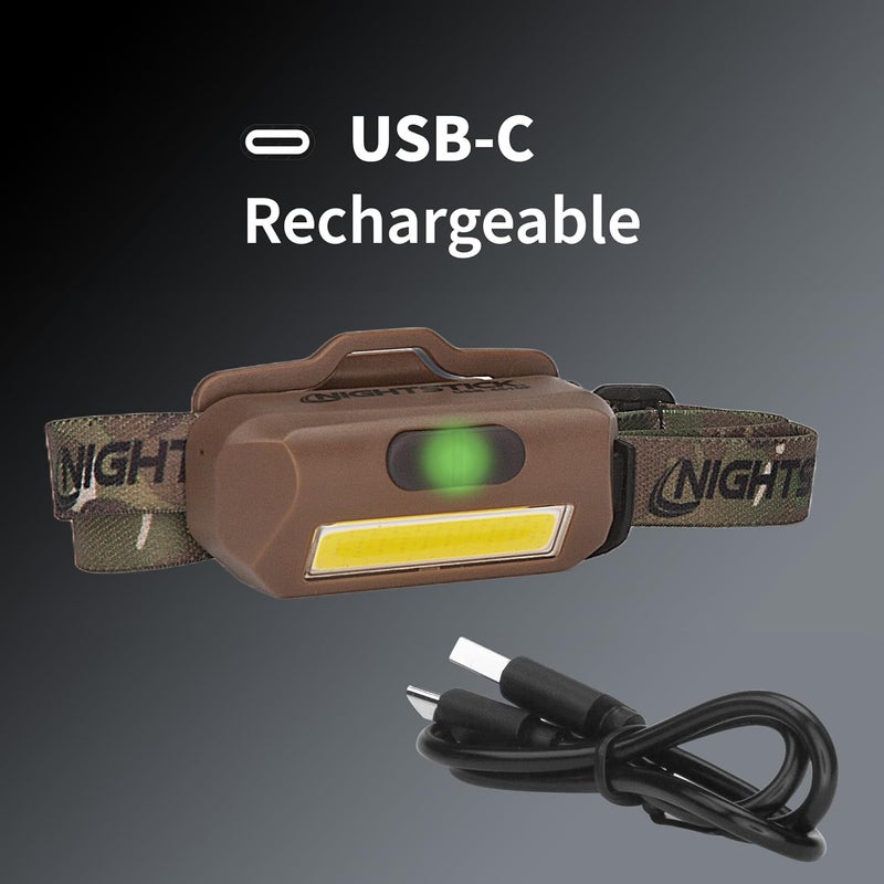 Nightstick USB4510F MultiFlood USB Headlamp wBrim Clip  Camo Strap  LiPo  Flat Dark Earth - Image 4