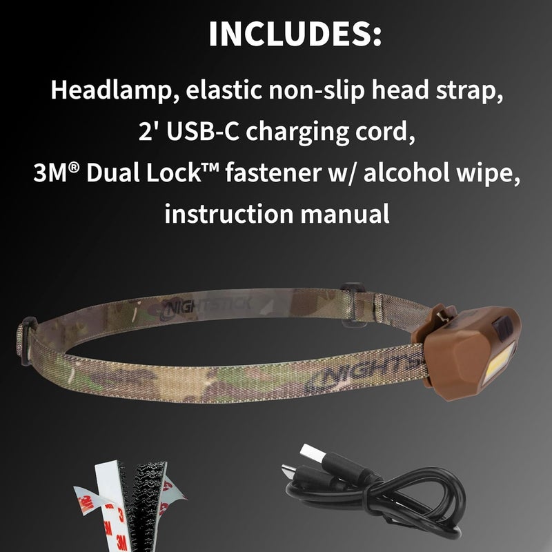 Nightstick USB4510F MultiFlood USB Headlamp wBrim Clip  Camo Strap  LiPo  Flat Dark Earth - Image 5