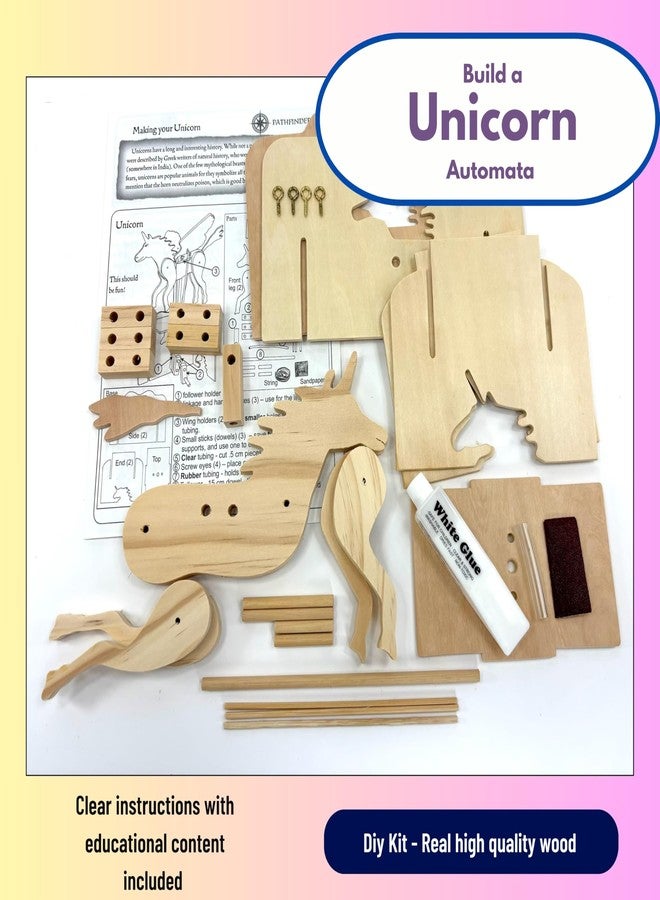 Pathfinders Stem kit - Automata Flying Unicorn Girls and Boys – Build a Moving Unicorn Model – Magical Mechanical Toy – Educational Engineering Gift for Kids 8+ - Image 2