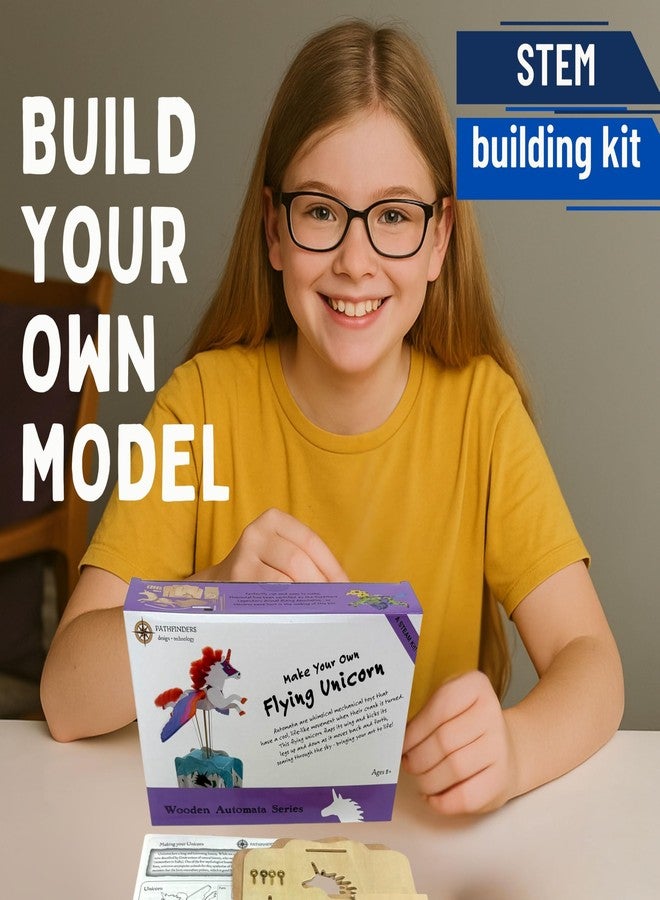 Pathfinders Stem kit - Automata Flying Unicorn Girls and Boys – Build a Moving Unicorn Model – Magical Mechanical Toy – Educational Engineering Gift for Kids 8+ - Image 4