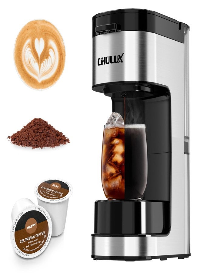 CHULUX SoloBrew Single Serve Coffee Maker, for K Cup and Ground, 3 Brew Sizes with Strong Button & Over Ice Feature, 14oz Removable Reservoir, for Home, Travel, RV, Office and Dorm - Image 1