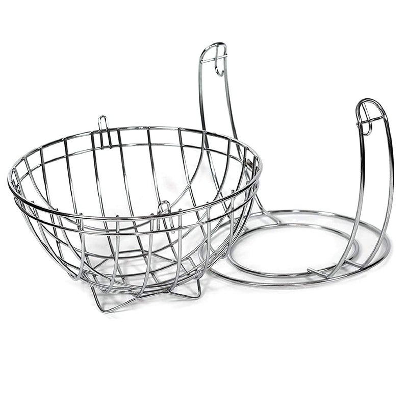 Aibrisk Stainless Steel Round Shaped Fruits and Vegetables Swinging Basket for Kitchen Dining Table Size10x 8 x 7 Inch - Image 4