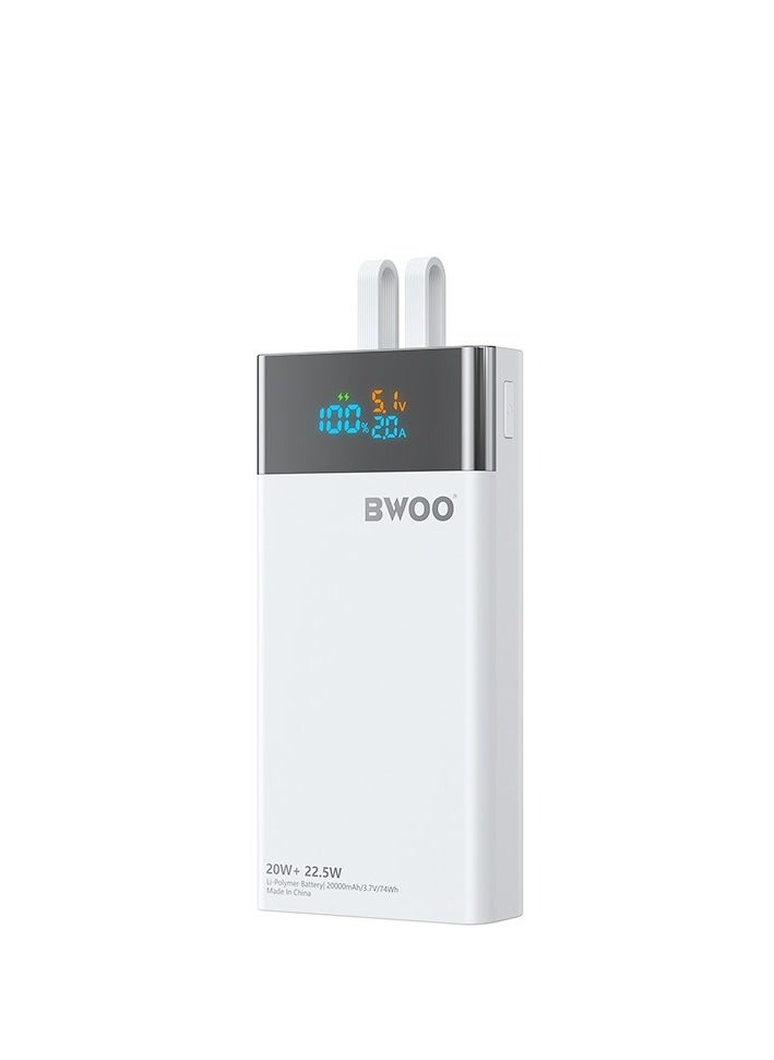 BWOO Bwoo Super Ultra Fast Power Bank, 20000mAh 22.5W Fast Charge Power Bank with built-in Cables, Fast Charging Power Bank  for Samsung, Iphone, Samsung, Vivo, Honor, One Plus Etc  - Image 2