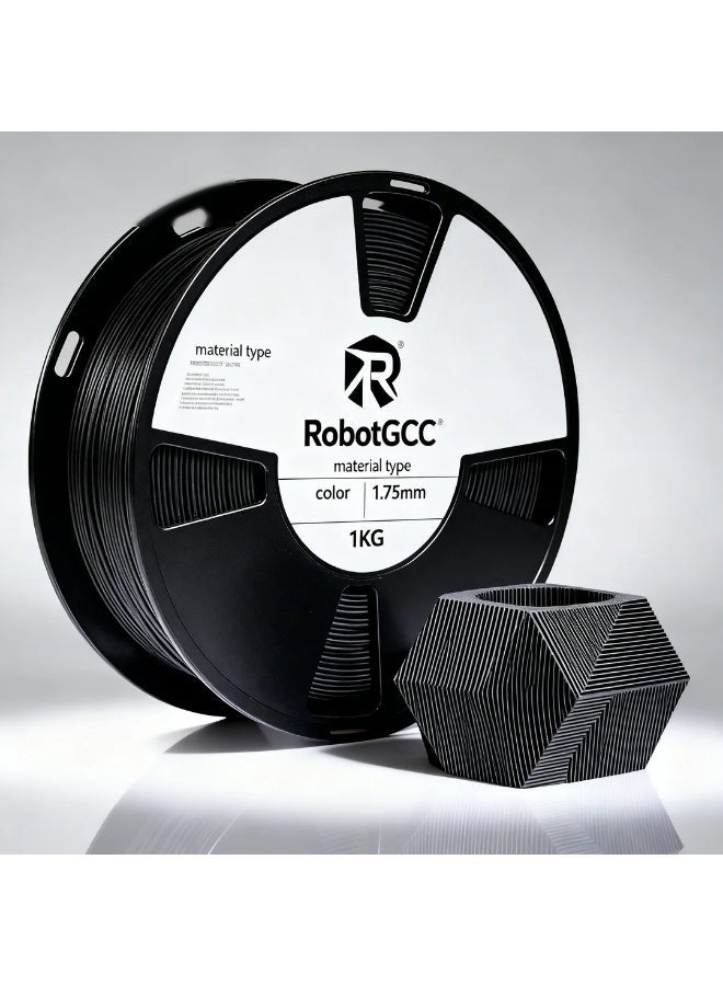 robotgcc Carbon Fiber PLA Filament 1.75mm 1KG 3D Printer Filament, Reinforced PLA CF Filament, High Strength Matte PLA Material, Low Warping, High Precision ±0.05mm, Smooth Extrusion, Engineering Grade FDM Printing Filament - Image 4