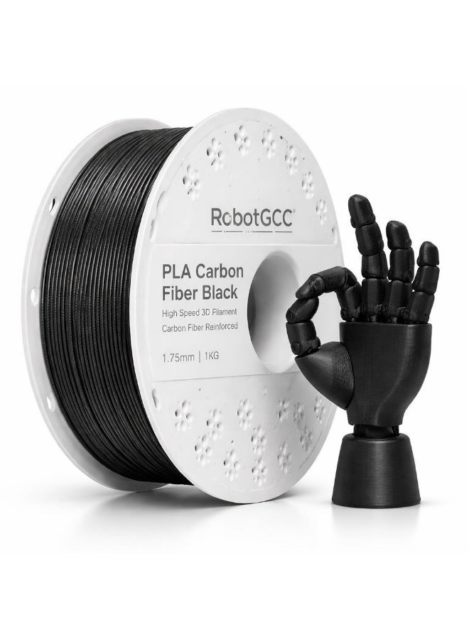 robotgcc Carbon Fiber PLA Filament 1.75mm 1KG 3D Printer Filament, Reinforced PLA CF Filament, High Strength Matte PLA Material, Low Warping, High Precision ±0.05mm, Smooth Extrusion, Engineering Grade FDM Printing Filament - Image 1