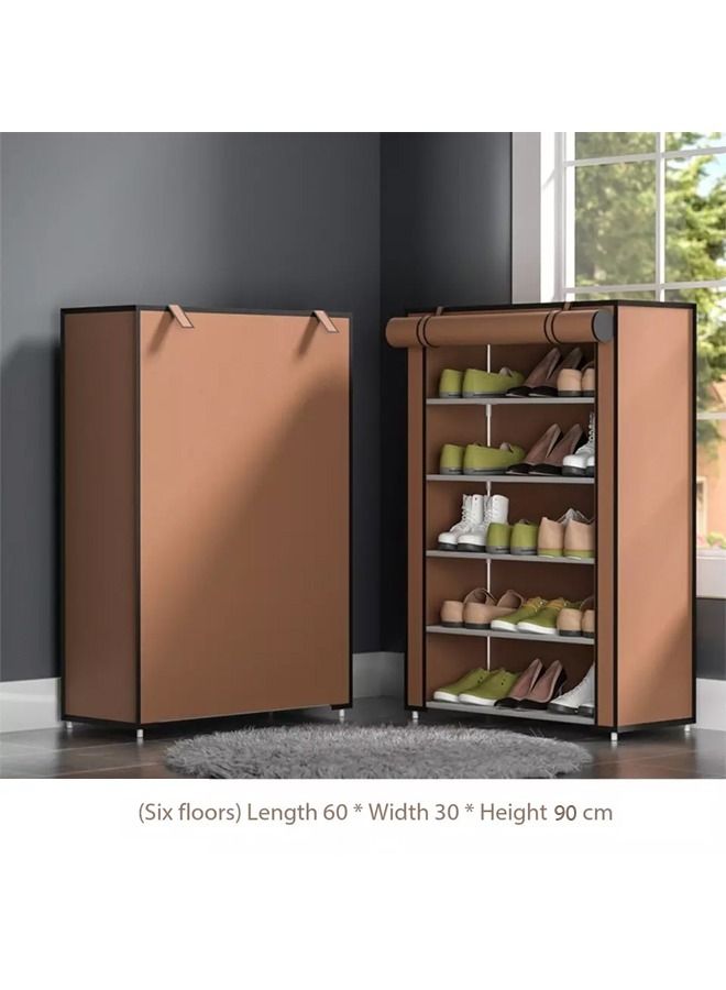 AGD 5-Layer Shoe Rack Brown 60x30x90cm - Image 4