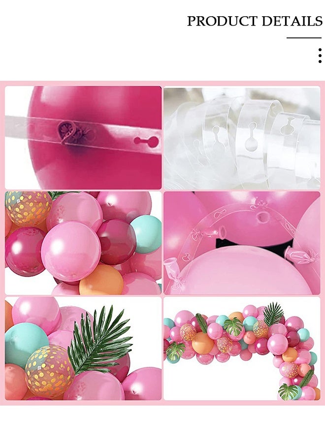 DUNISO مجموعة بالونات فلامنغو الاستوائية على شكل قوس جارلاند مقاس 40 بوصة، بالونات فلامنغو وردية ساخنة، بالونات أوراق النخيل الاستوائية مع 4 أدوات لمستلزمات تزيين حفلات هاوايان لوو وأعياد الميلاد وحفلات استقبال المولود الجديد - Image 5