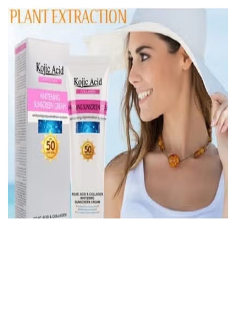 حمض الكوجيك كريم تبييض واقي من الشمس بالكولاجين 50 مل للعناية بالبشرة بعامل وقاية من الشمس 50 PA ++ اشراق مضاد للماء - Image 4