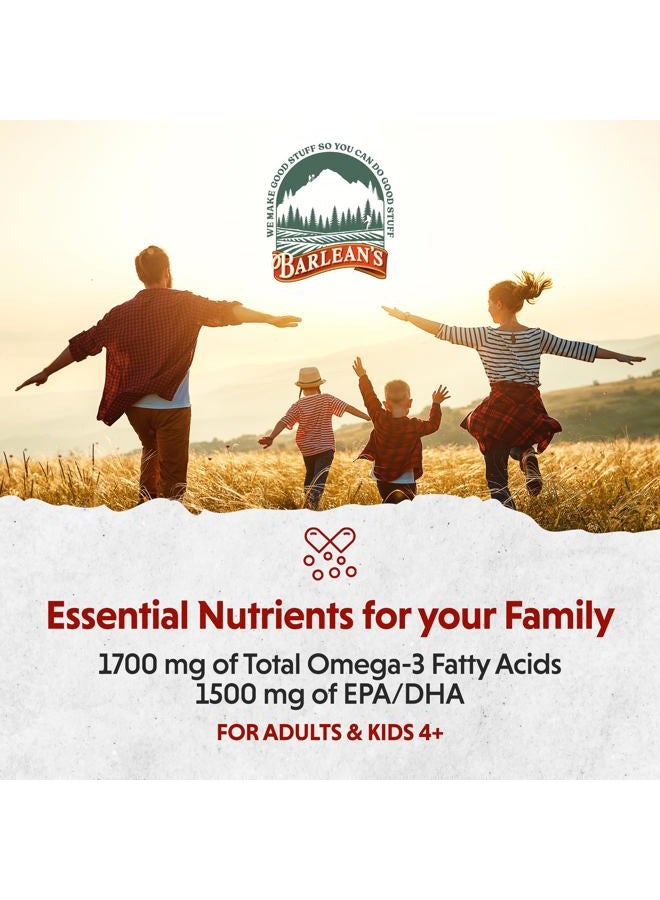 BARLEAN'S Key Lime Pie High Potency Omega 3 Fish Oil Liquid Supplement, 1500mg of EPA& DHA Fatty Acid, Smoothie Flavored & Burpless for Brain, Joint, & Heart Health, 8 oz - Image 5