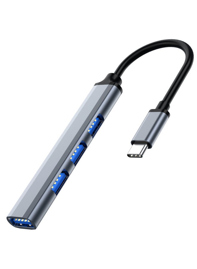 موزع USB متعدد الوظائف، محور واحد لأربعة منافذ لتوسيع قاعدة الكمبيوتر وزيادة المنافذ المتعددة - Image 1