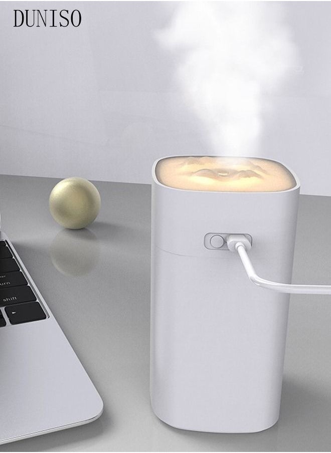 DUNISO - Mini Snow Mountain Desk Air Humidifier For Home And Office Wireless Aroma Diffuser Essential Oil Lights Rechargeable - Image 1