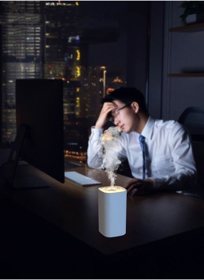 DUNISO - Mini Snow Mountain Desk Air Humidifier For Home And Office Wireless Aroma Diffuser Essential Oil Lights Rechargeable - Image 1