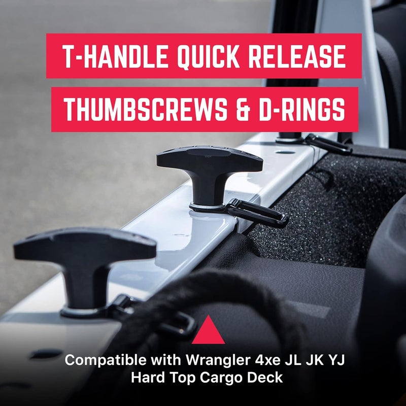 GPCA Quick-Release T-Handle GP Anchor Bolts with D Ring Set - Heavy-Duty Jeep Wrangler Accessories - Image 2