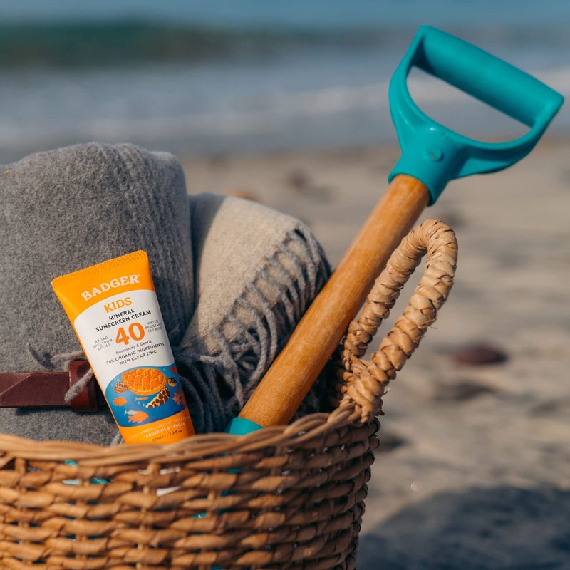 Badger Kids Sunscreen Cream SPF 40, Organic Mineral Sunscreen Kids Face & Body with Zinc Oxide, Reef Friendly, Broad Spectrum, Water Resistant, 2.9 fl oz (2 Pack) - Image 4