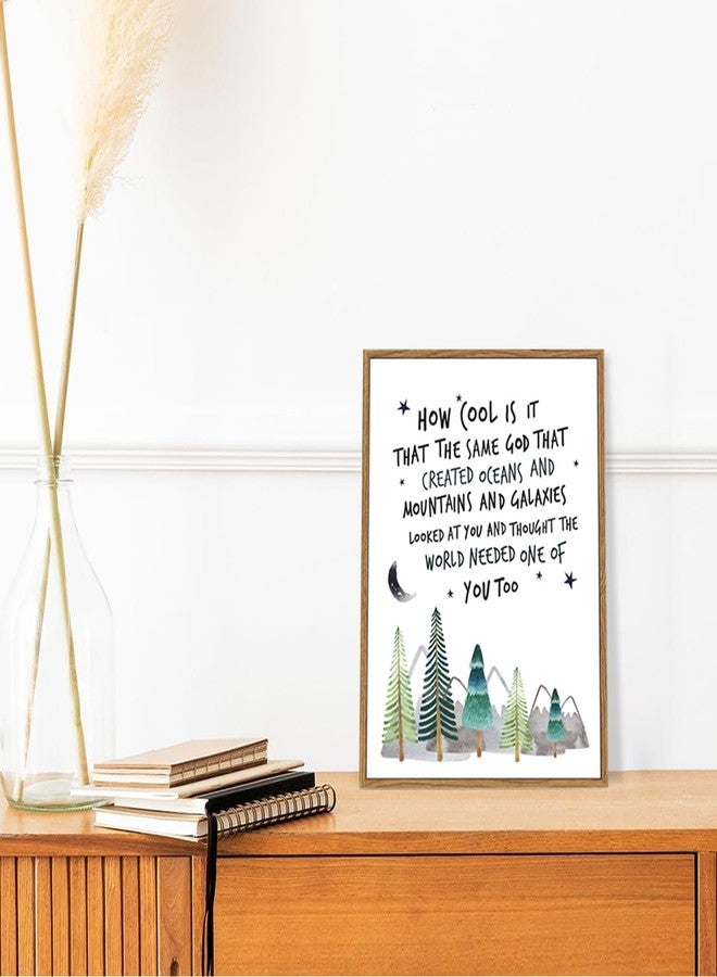 Howwii Inspirational Wall Art for Nursery Mountain Decor, Same God Creation Christian Wall Decor for Kids Room, First Communion Gift Baptism Gifts for Boys Girls (Brown Frame) - Image 4