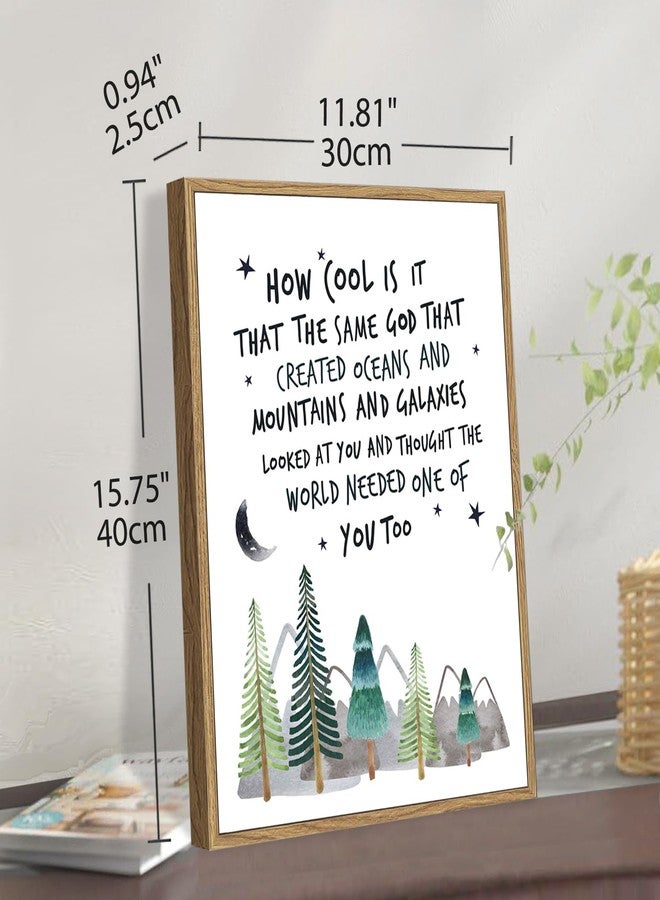 Howwii Inspirational Wall Art for Nursery Mountain Decor, Same God Creation Christian Wall Decor for Kids Room, First Communion Gift Baptism Gifts for Boys Girls (Brown Frame) - Image 2