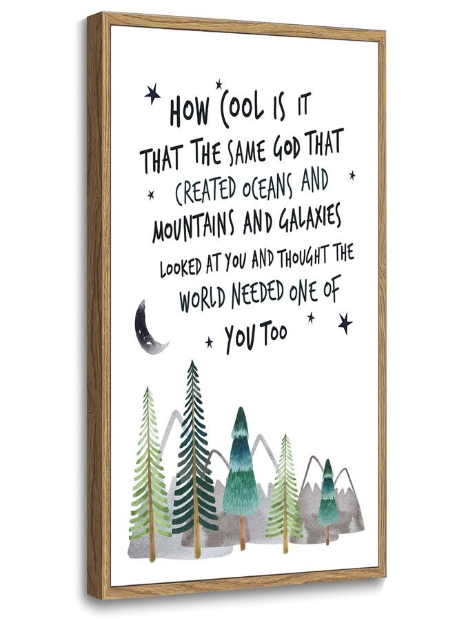 Howwii Inspirational Wall Art for Nursery Mountain Decor, Same God Creation Christian Wall Decor for Kids Room, First Communion Gift Baptism Gifts for Boys Girls (Brown Frame) - Image 1