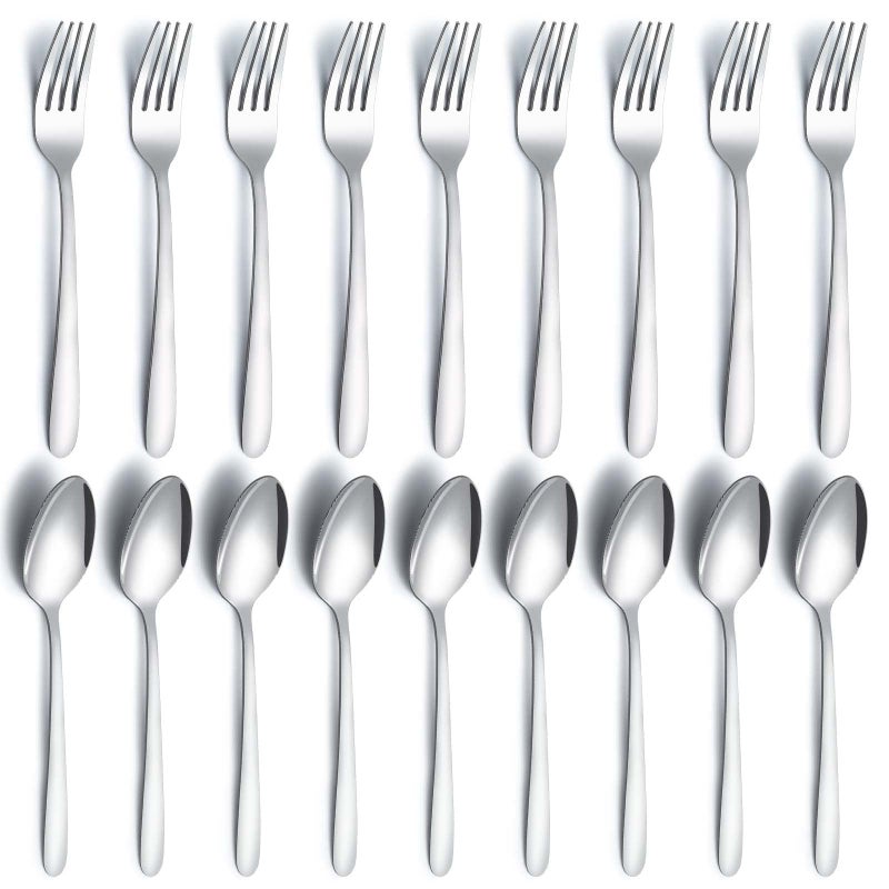 Gymdin 24 Pieces Spoons And Forks Set Food Grade Stainless Steel Flatware Cutlery Set Silverware Forks And Tablespoon For Home Kitchen And Restaurant Mirror Polished Dishwasher Safe - Image 1