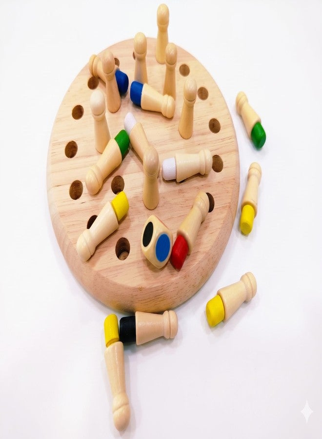eToymart Wooden Color Memory Chess Game for Kids Age 3+ | Wooden Memory Match Stick Chess Board Game | Brain Puzzle Toy for Boys, Girls & Adults | Montessori Learning & Family Game - Image 2