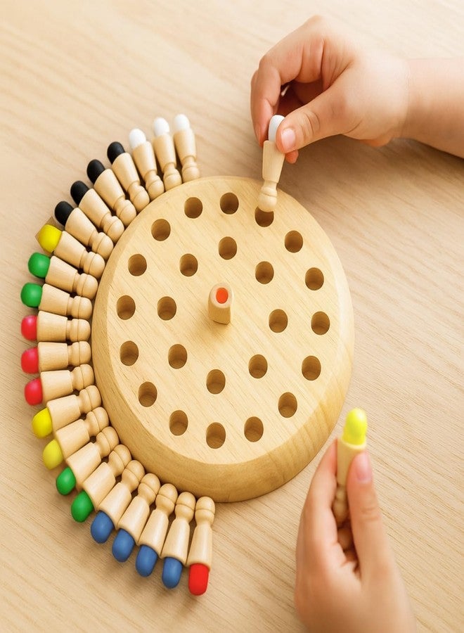 eToymart Wooden Color Memory Chess Game for Kids Age 3+ | Wooden Memory Match Stick Chess Board Game | Brain Puzzle Toy for Boys, Girls & Adults | Montessori Learning & Family Game - Image 1