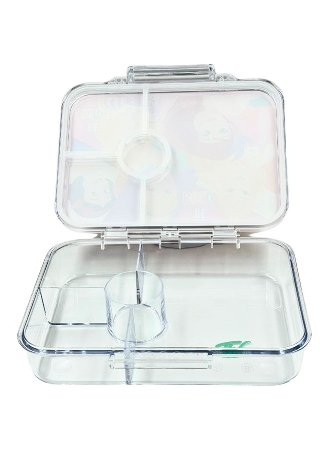 Disney Tiny Wheel Princess Transparent Kids Bento Lunch Box, 4-Compartment Tritan School Food Container with Integrated Lock, Leak-Proof & BPA-Free - Image 3