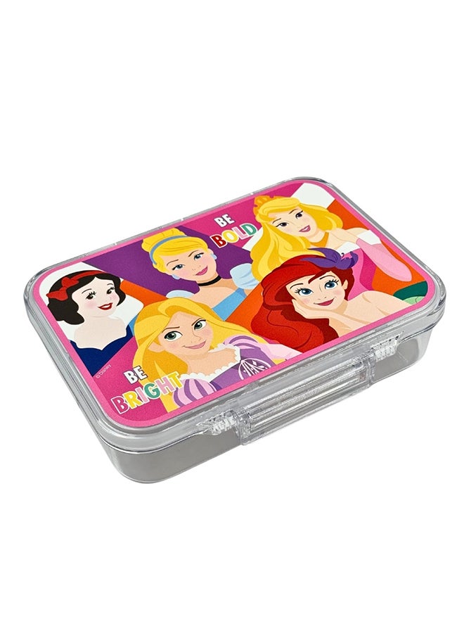 Disney Tiny Wheel Princess Transparent Kids Bento Lunch Box, 4-Compartment Tritan School Food Container with Integrated Lock, Leak-Proof & BPA-Free - Image 2