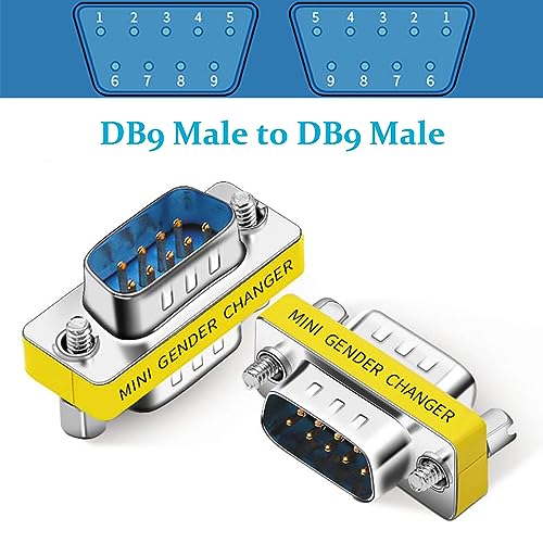 Warmstor 6-Pack 9Pin RS232 Serial Cable DB9 Male to Male Mini Gender Changer Adapter Coupler Connector - Image 4