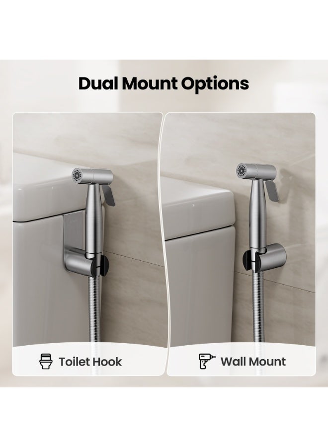 Jomoo Bidet Shattaf Sprayer Set for Toilet, Stainless Steel Handheld Bidet Spray Kit, Adjustable Water Pressure Muslim Shower, Cloth Diaper Washer Toilet Shattaf, Rust-Proof Bidet Hose and Holder Included - Image 5
