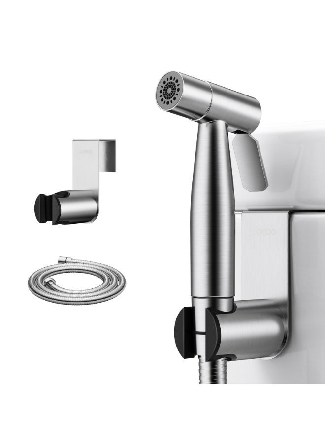 Jomoo Bidet Shattaf Sprayer Set for Toilet, Stainless Steel Handheld Bidet Spray Kit, Adjustable Water Pressure Muslim Shower, Cloth Diaper Washer Toilet Shattaf, Rust-Proof Bidet Hose and Holder Included - Image 1