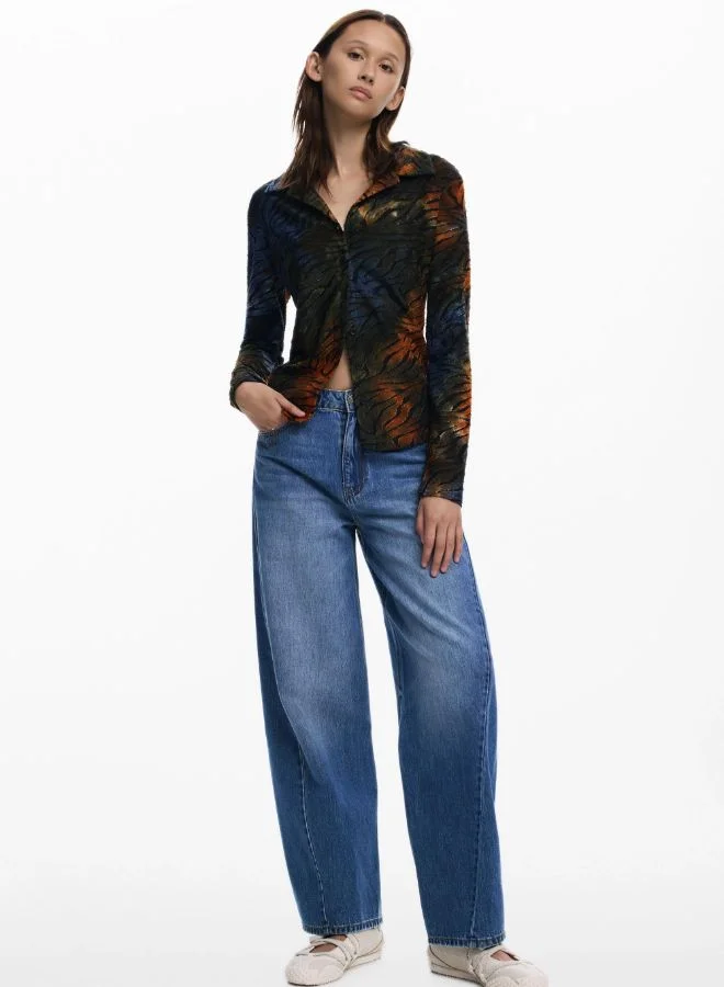 ديسيجوال تي شيرت بطبعة بأزرار