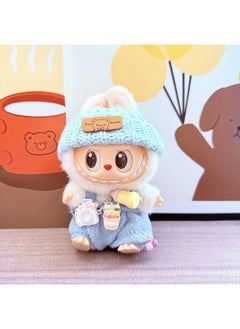 LABUBU 17cm RabuBu Plush Doll Clothes Pendant - Simple Sakura Outfit Keychain (Clothes Only) 