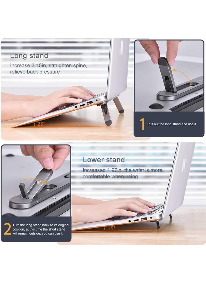 Rock Pow Laptop Stand for Desk Laptop Cooling Stand Keyboard Riser Ergonomic Laptops Elevator for Desk Laptop Riser Compatible with MacBook Air Pro Dell HP Lenovo More 10-15.6” Laptops - Image 2