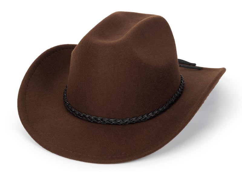 XuoAz Western Cowboy Hat for Men Women Classic Roll Up Fedora Hat with Buckle Belt(Size:S-M) - Image 1