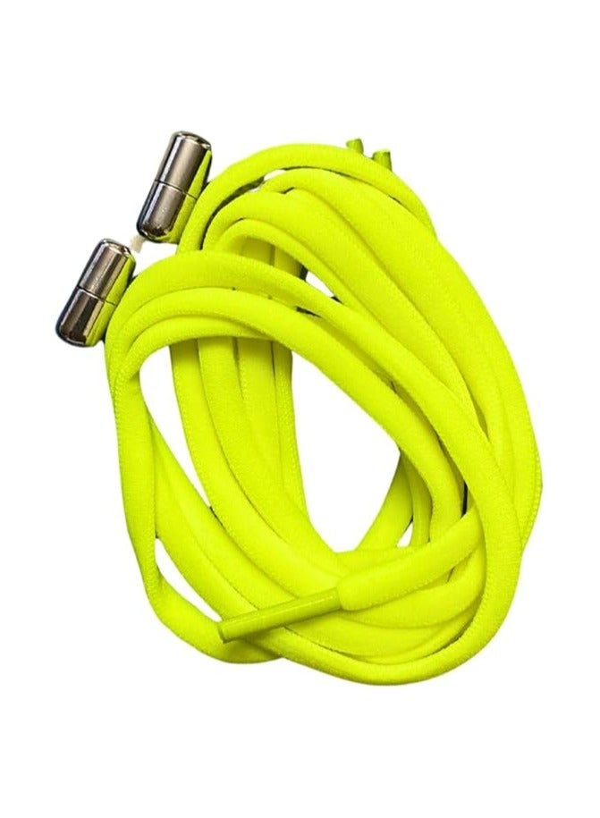 زوج من أربطة الأحذية المرنة بدون ربط مع فك سريع - أربطة حذاء مطاطية قابلة للتمدد مع قفل من الدانتيل للأحذية اليومية للبالغين والأطفال لون اصفر - Image 5