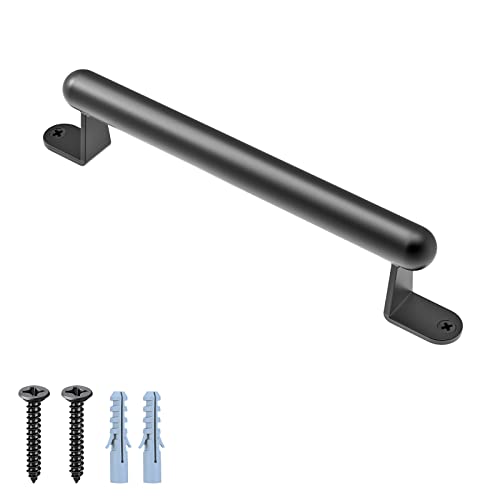 BeneLabel 9" Barn Door Pull Handle, Metal Fence Gate Pull Handle, Heavy Duty Sliding Door Handle for Gate Barn Door, Closet, Garage, Drawer, Towel Bar, Stairs, Includes Install Hardware, Black - Image 1