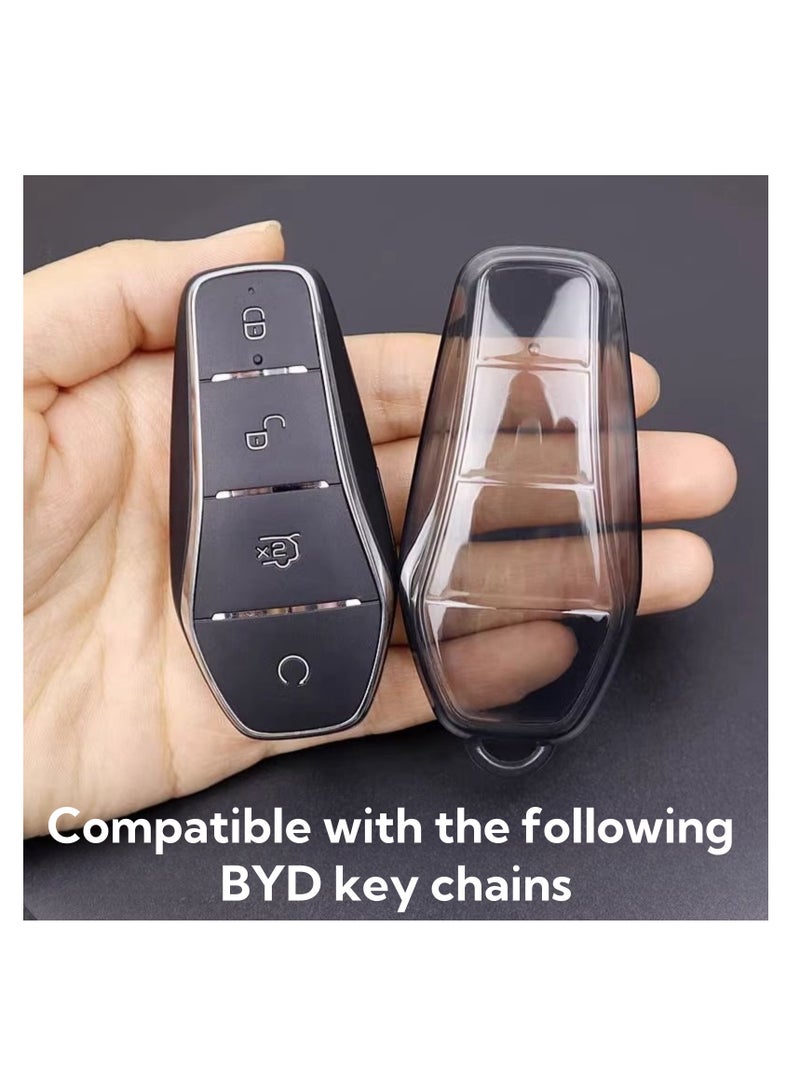Key Shells 2 Pack Car Key Cover Compatible with BYD, Ultra-Thin Transparent Full Coverage, Original Look Protects Against Dust  Debris, Lightweight and Portable (black) - Image 2