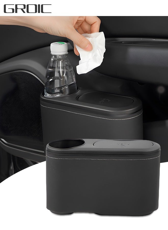 GROIC 2-In-1 Car Trash Can & Storage Box, Leakproof Trash Bin Practical Car Accessory for Interior Cleaness, Multifunctional Detachable Car Organizer and Storage Can  - Image 1