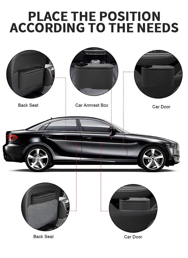GROIC 2-In-1 Car Trash Can & Storage Box, Leakproof Trash Bin Practical Car Accessory for Interior Cleaness, Multifunctional Detachable Car Organizer and Storage Can  - Image 3