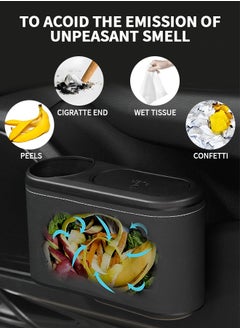 GROIC 2-In-1 Car Trash Can & Storage Box, Leakproof Trash Bin Practical Car Accessory for Interior Cleaness, Multifunctional Detachable Car Organizer and Storage Can  - Image 2