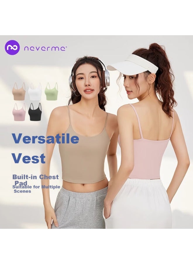 Never Me Yoga Tank Top Sports Bra For Women, Thin Strap Beautiful Back One-piece Fitness Training Wearable Outside High Intensity - Image 1
