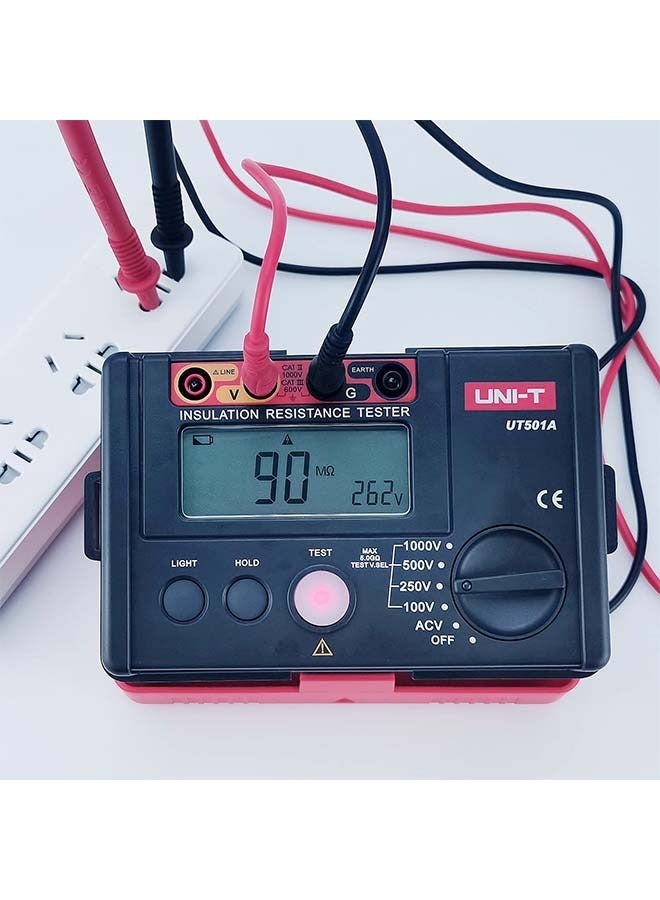 يوني تي UNI-T جهاز اختبار مقاومة العزل 1000 فولت، جهاز قياس مقاومة الأرض مع شاشة LCD، إضاءة خلفية (UT501A)  - Image 2