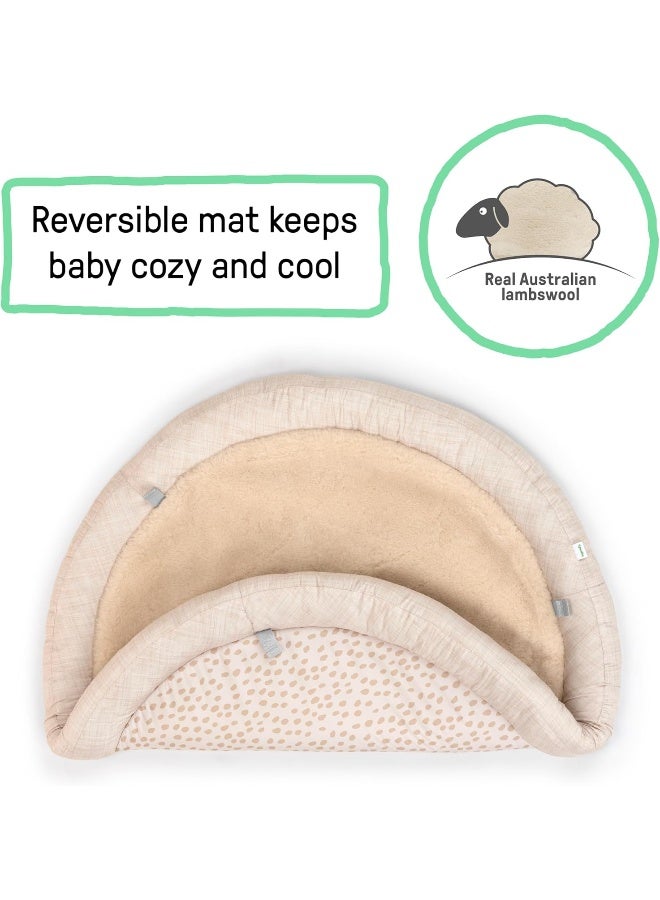 Ingenuity - Every Season Plush Lambswool Play Gym, Cozy, Reversible Play Mat with 5 Removable Toys - Image 3