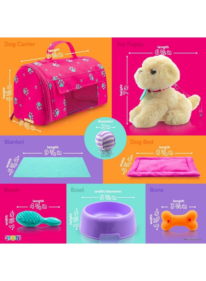 Play22 Plush Puppy Doll Set for Kids 9 PCS - Baby Doll Accessories - Doll Puppy Set - 4 Year Old Girl Birthday Gifts, Little Girl Toys, Sized for 18" Dolls, Multicolor - Image 4